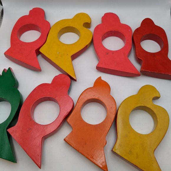 Napkin Rings Set of Eight (8) Tropical Bird Theme Decor - Picture 9 of 10